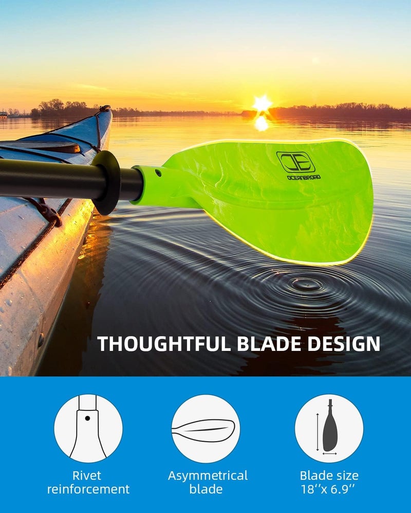 OCEANBROAD Adjustable Kayak Paddle 86in/220cm to 94in/240cm Kayaking Boating Canoeing Oar with Paddle Leash 1 Paddle - Image 5